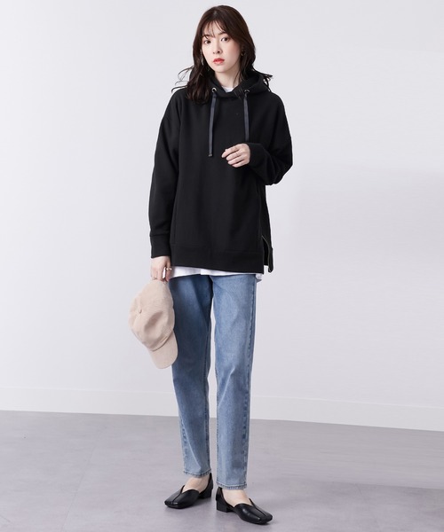 CHAN ME(チャンミ)の「裏起毛サイドジップパーカー(パーカー・レディース・アイボリー/モカ/ブルー/ブラック・LARGE/X-LARGE/MEDIUM)」の9枚目の写真