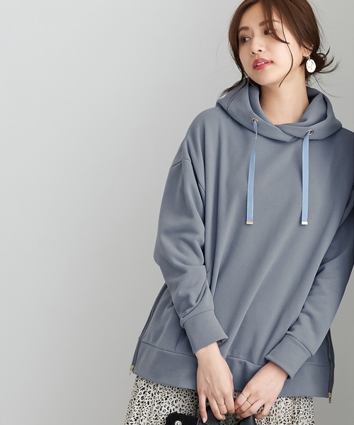 CHAN ME(チャンミ)の「裏起毛サイドジップパーカー(パーカー・レディース・アイボリー/モカ/ブルー/ブラック・LARGE/X-LARGE/MEDIUM)」の15枚目の写真