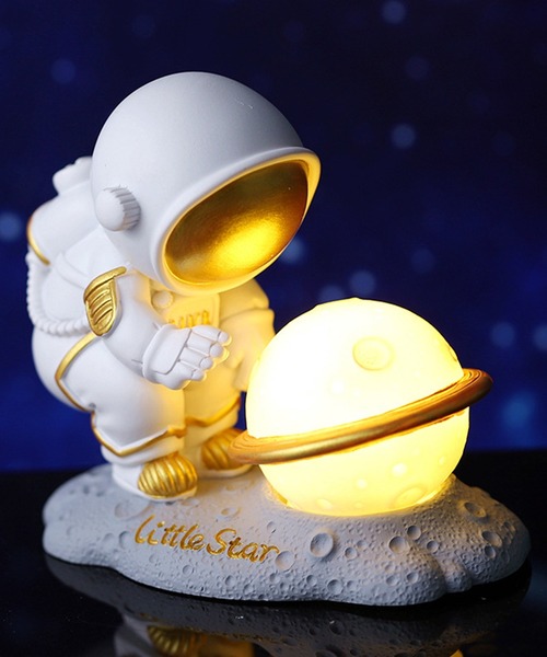 セール】星と宇宙飛行士 癒やし ナイトライト（照明）｜aimoha