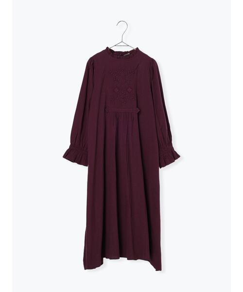 TSUHARU by Samansa Mos2（ツハルバイサマンサモスモス）の「立体ビーズ刺繍ワンピース（ワンピース・レディース・ボルドー/キナリ/ブラック・F）」の3枚目の写真