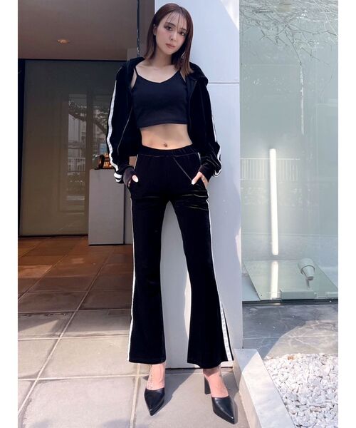 GYDA（ジェイダ）の「ベロアラインショートPK（カーディガン/ボレロ・レディース・ブラック/ベージュ・FREE）」の9枚目の写真