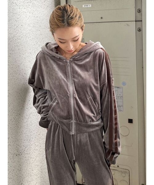 GYDA（ジェイダ）の「ベロアラインショートPK（カーディガン/ボレロ・レディース・ブラック/ベージュ・FREE）」の14枚目の写真