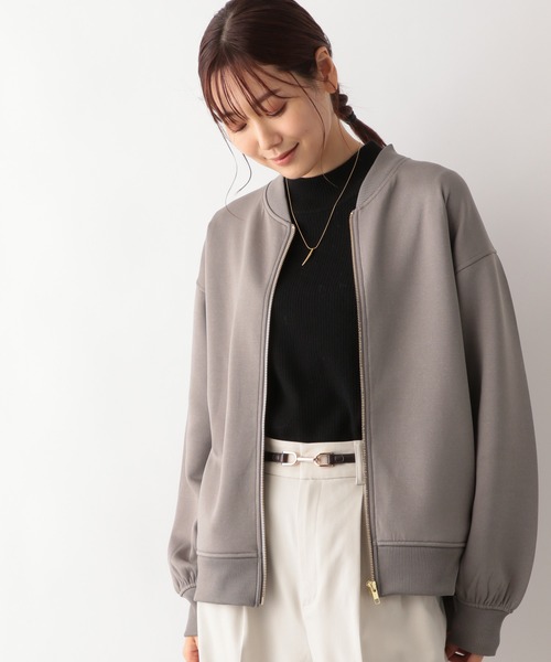 GLOBAL WORK(グローバルワーク)の「ライトクッションZIPブルゾン/976893(Tシャツ/カットソー・レディース・グレイッシュベージュ/ブラウン系その他6/ブラック・LARGE/MEDIUM)」の2枚目の写真