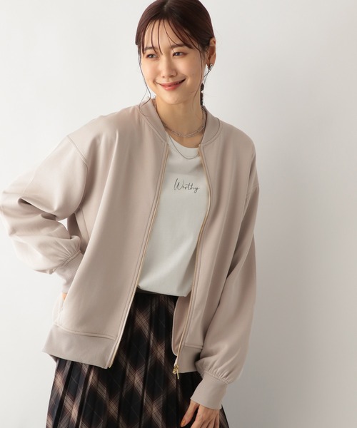 GLOBAL WORK(グローバルワーク)の「ライトクッションZIPブルゾン/976893(Tシャツ/カットソー・レディース・グレイッシュベージュ/ブラウン系その他6/ブラック・LARGE/MEDIUM)」の6枚目の写真