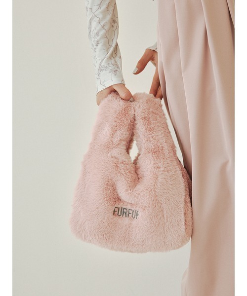 FURFUR(ファーファー)の「エコファーマーケットバッグ(ハンドバッグ・レディース・ピンク/オレンジ/チャコールグレー/ライトグレー/ブルー・FREE)」の6枚目の写真
