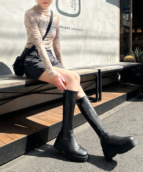 【セール】厚底タンクソールロングブーツ（ブーツ）｜attagirl（アタガール） pattayablatt.com