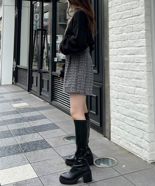 INGNI（イング）の「イニシャル刺しゅうロゴニット（ニット/セーター・レディース・ブラック/グレー/アイボリー・M）」の12枚目の写真