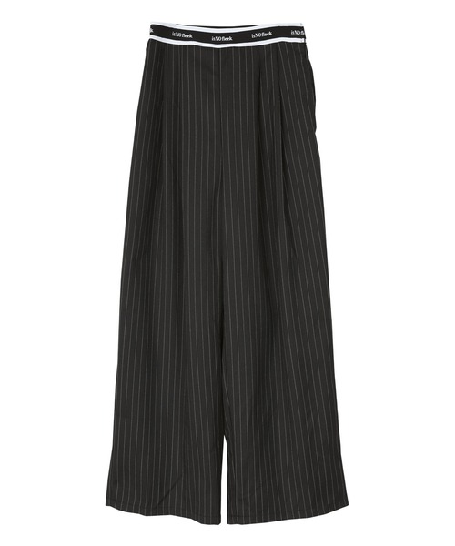 miette(ミエット)の「ピンストライプウエストロゴゴムタックパンツ(その他パンツ・レディース・ブラック/グレー・FREE)」の9枚目の写真