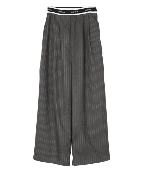 miette(ミエット)の「ピンストライプウエストロゴゴムタックパンツ(その他パンツ・レディース・ブラック/グレー・FREE)」の10枚目の写真