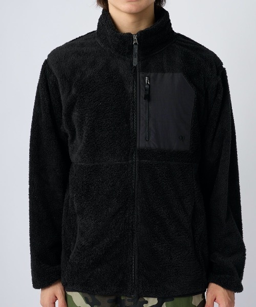 Ocean Pacific（オーシャンパシフィック）の「【OP:オーピー】ボアフリースジップジャケット　ユニセックス　ネックスタンド　ブルゾン　保温（ブルゾン・メンズ・カーキ/ブラック/ベージュ・MEDIUM/X-LARGE/LARGE）」の12枚目の写真