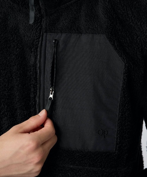 Ocean Pacific（オーシャンパシフィック）の「【OP:オーピー】ボアフリースジップジャケット　ユニセックス　ネックスタンド　ブルゾン　保温（ブルゾン・メンズ・カーキ/ブラック/ベージュ・MEDIUM/X-LARGE/LARGE）」の16枚目の写真