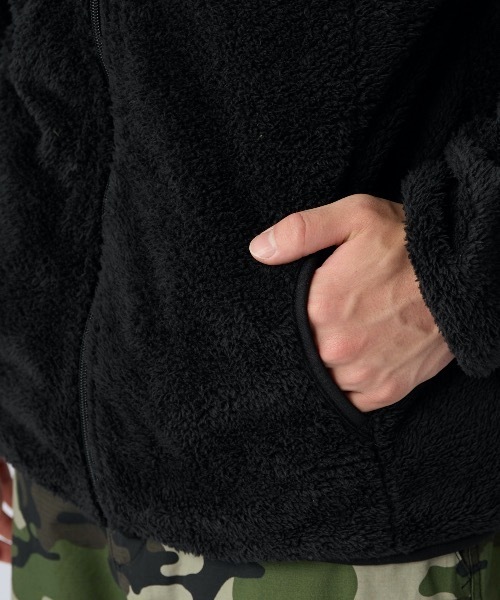 Ocean Pacific（オーシャンパシフィック）の「【OP:オーピー】ボアフリースジップジャケット　ユニセックス　ネックスタンド　ブルゾン　保温（ブルゾン・メンズ・カーキ/ブラック/ベージュ・MEDIUM/X-LARGE/LARGE）」の17枚目の写真