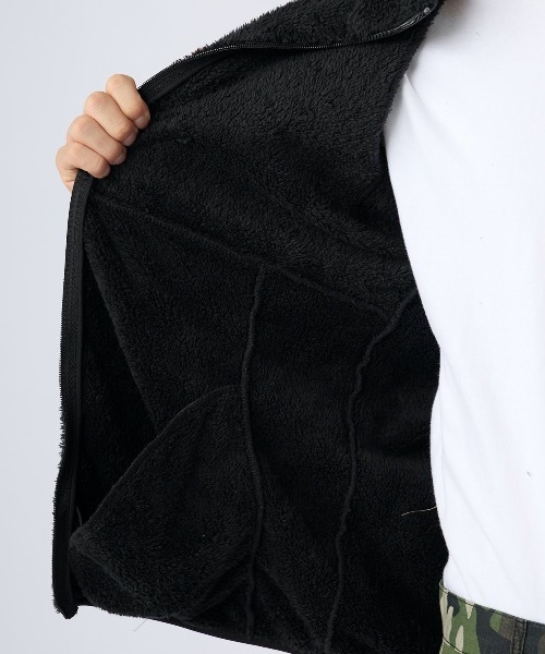 Ocean Pacific（オーシャンパシフィック）の「【OP:オーピー】ボアフリースジップジャケット　ユニセックス　ネックスタンド　ブルゾン　保温（ブルゾン・メンズ・カーキ/ブラック/ベージュ・MEDIUM/X-LARGE/LARGE）」の18枚目の写真