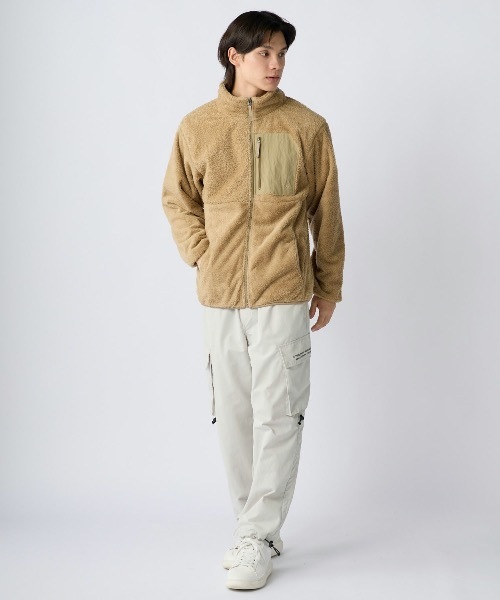 Ocean Pacific（オーシャンパシフィック）の「【OP:オーピー】ボアフリースジップジャケット　ユニセックス　ネックスタンド　ブルゾン　保温（ブルゾン・メンズ・カーキ/ブラック/ベージュ・MEDIUM/X-LARGE/LARGE）」の20枚目の写真