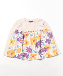 Caldia（カルディア）の「お花柄切替チュニックTシャツ（スウェット・キッズ）」