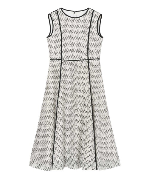 ANAYI ジオメ起毛レースフレア ワンピース アナイ ホワイト セール】ジオメ起毛レースフレア ワンピース（ワンピース