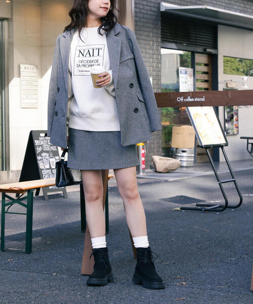 FREE'S MART（フリーズマート）の「◇＜セットアップ対応＞起毛チェックミニスカート（スカート・レディース・ブラック系その他/ベージュ系その他/ブラウン系その他・SMALL/MEDIUM）」の6枚目の写真