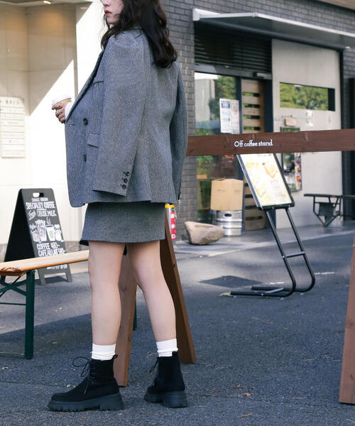 FREE'S MART（フリーズマート）の「◇＜セットアップ対応＞起毛チェックミニスカート（スカート・レディース・ブラック系その他/ベージュ系その他/ブラウン系その他・SMALL/MEDIUM）」の22枚目の写真