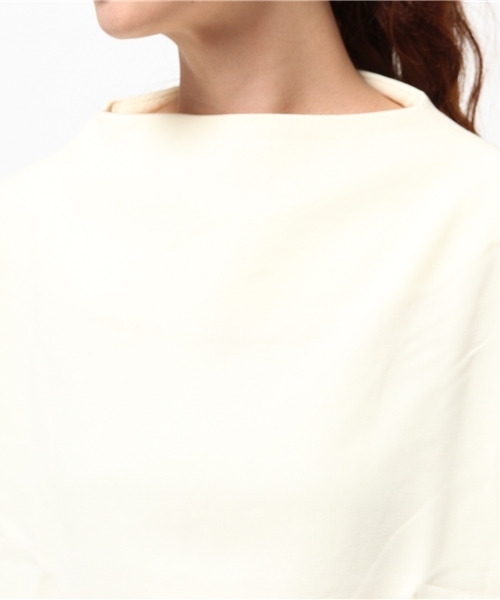 earth music&ecology（アースミュージックアンドエコロジー）の「ドロップショルダーボートネックプルオーバー（Tシャツ/カットソー・レディース・ライトグレー/アイボリー/ブラック・FREE）」の7枚目の写真