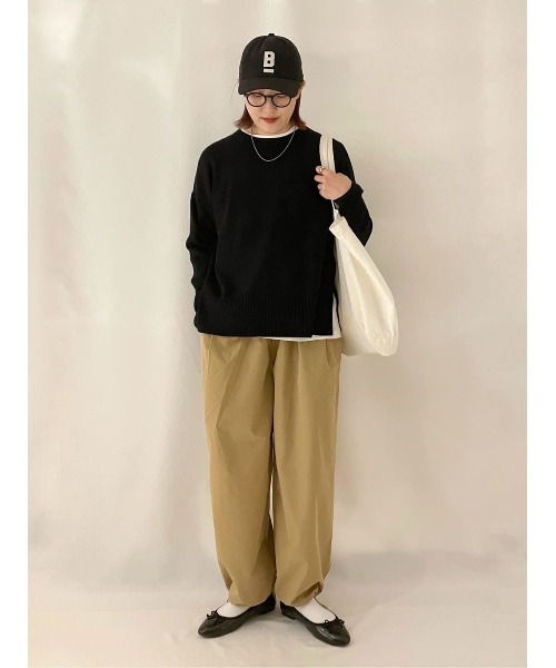 Right-on（ライトオン）の「【HONEYSUCKLE ROSE】キレイがつづくニット マシュマロタッチクルーニット（ニット/セーター・レディース・ブラック/オフホワイト・L/M）」の9枚目の写真