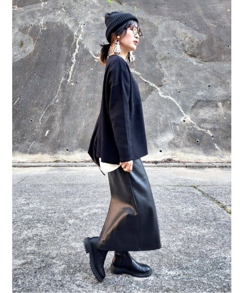 Right-on（ライトオン）の「【HONEYSUCKLE ROSE】キレイがつづくニット マシュマロタッチクルーニット（ニット/セーター・レディース・ブラック/オフホワイト・L/M）」の18枚目の写真