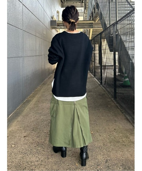 Right-on（ライトオン）の「【HONEYSUCKLE ROSE】キレイがつづくニット マシュマロタッチクルーニット（ニット/セーター・レディース・ブラック/オフホワイト・L/M）」の8枚目の写真