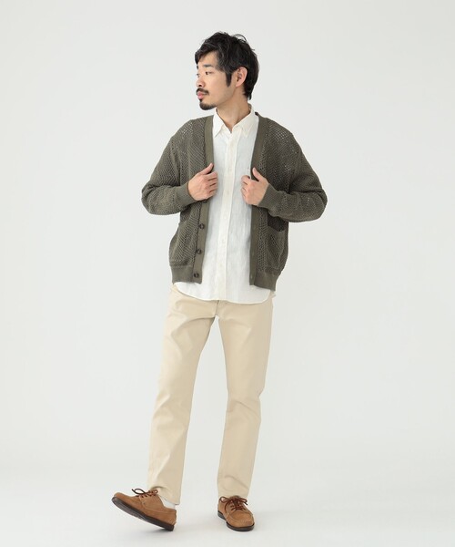 BEAMS PLUS（ビームスプラス）の「BEAMS PLUS / メッシュ アーガイル カーディガン（カーディガン/ボレロ・メンズ・ベージュ/オリーブ/カーキ・L/M/XL/S）」の15枚目の写真