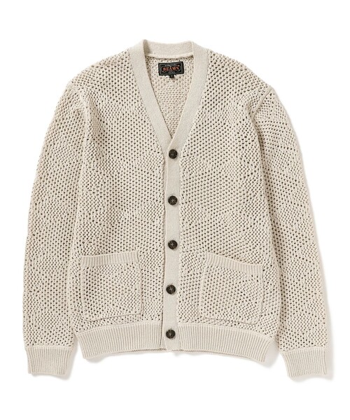 BEAMS PLUS（ビームスプラス）の「BEAMS PLUS / メッシュ アーガイル カーディガン（カーディガン/ボレロ・メンズ・ベージュ/オリーブ/カーキ・L/M/XL/S）」の14枚目の写真