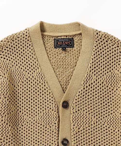 BEAMS PLUS（ビームスプラス）の「BEAMS PLUS / メッシュ アーガイル カーディガン（カーディガン/ボレロ・メンズ・ベージュ/オリーブ/カーキ・L/M/XL/S）」の13枚目の写真