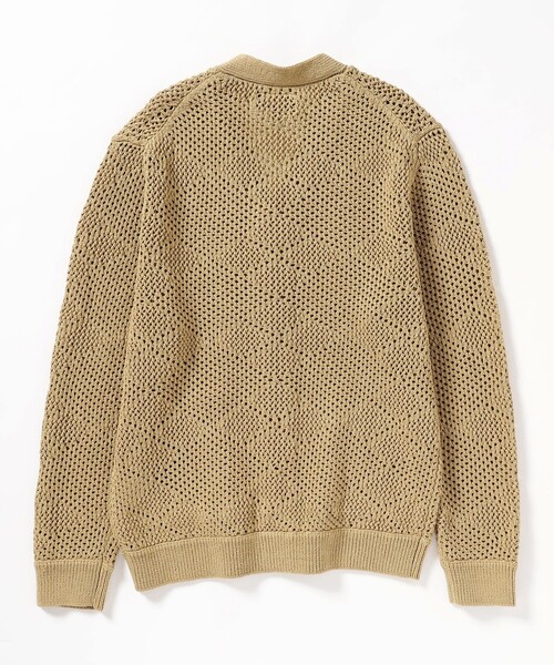 BEAMS PLUS（ビームスプラス）の「BEAMS PLUS / メッシュ アーガイル カーディガン（カーディガン/ボレロ・メンズ・ベージュ/オリーブ/カーキ・L/M/XL/S）」の6枚目の写真
