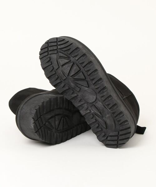 シュープラザ（シュープラザ）の「【シュープラザ】ショート丈厚底ムートン風ブーツ（ブーツ・レディース・ブラック/ダークブラウン/ベージュ・L/LL/M/S）」の5枚目の写真