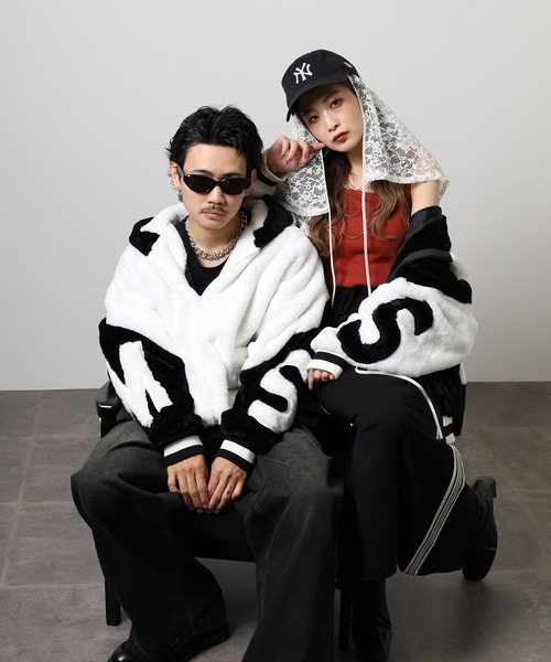 RE730(アールイーセブンサーティー)の「Eco fur big logo hood blouson / エコファー ビッグロゴ フードブルゾン unisex(ブルゾン・メンズ・ラベンダー/ブラック/ホワイト/サックスブルー・XL/M/L)」の21枚目の写真
