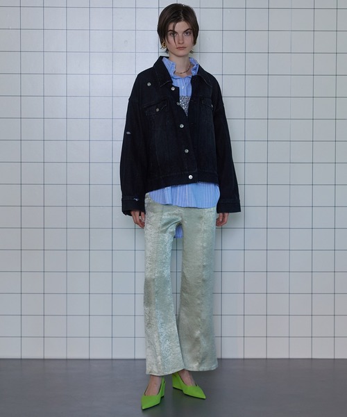 MAISON SPECIAL(メゾンスペシャル)の「Distressed Shirt/ダメージシャツ【MAISON SPECIAL/メゾンスペシャル】(シャツ/ブラウス・レディース・ブルー/グレー・FREE)」の4枚目の写真