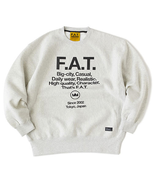 FAT(エフエイティー)の「CORE(スウェット・メンズ・イエロー/ライトグレー/ピンク/ブラック/ターコイズブルー・FAT(XL)/SKINNY(L)/JUMBO(XXL)/TITCH(M))」の2枚目の写真