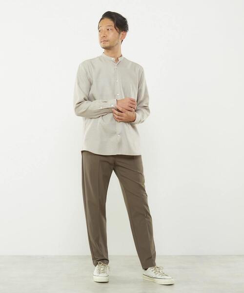 MEN'S MELROSE(メンズメルローズ)の「ウーリーバンドカラーシャツ(シャツ/ブラウス・メンズ・ラベンダー/ブルー/ネイビー/グレイッシュベージュ・4/3/2)」の9枚目の写真