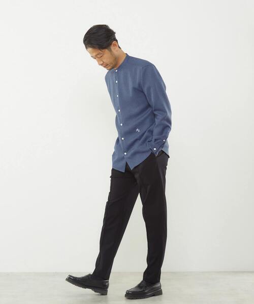 MEN'S MELROSE(メンズメルローズ)の「ウーリーバンドカラーシャツ(シャツ/ブラウス・メンズ・ラベンダー/ブルー/ネイビー/グレイッシュベージュ・4/3/2)」の17枚目の写真