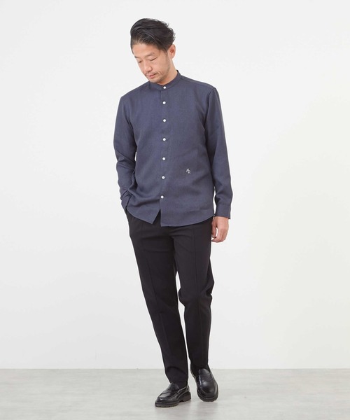 MEN'S MELROSE(メンズメルローズ)の「ウーリーバンドカラーシャツ(シャツ/ブラウス・メンズ・ラベンダー/ブルー/ネイビー/グレイッシュベージュ・4/3/2)」の20枚目の写真