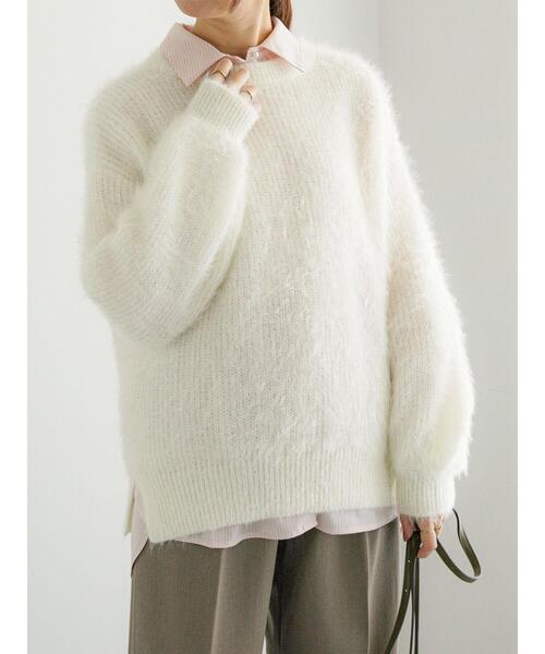 Te chichi（テチチ）の「エアリーシャギー畦ニットプルオーバー（ニット/セーター・レディース・オフホワイト/ピンク/ブルー/グレー・F）」の2枚目の写真