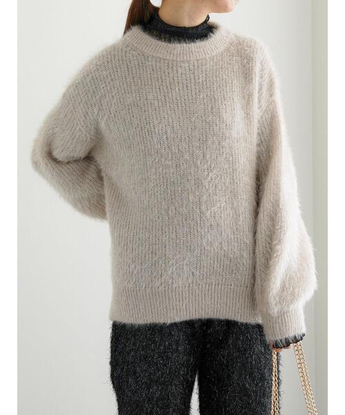 Te chichi（テチチ）の「エアリーシャギー畦ニットプルオーバー（ニット/セーター・レディース・オフホワイト/ピンク/ブルー/グレー・F）」の5枚目の写真