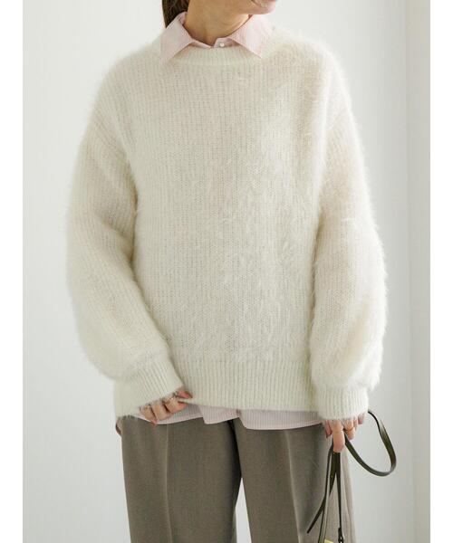 Te chichi（テチチ）の「エアリーシャギー畦ニットプルオーバー（ニット/セーター・レディース・オフホワイト/ピンク/ブルー/グレー・F）」の13枚目の写真