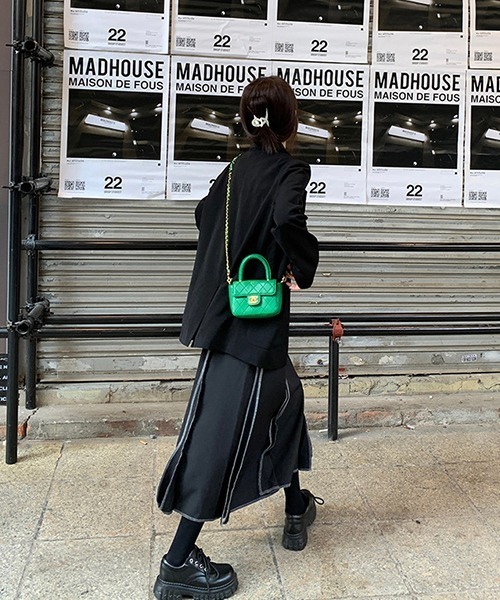 c.u.l（シーユーエル）の「ラインステッチ ロングスカート culw613（スカート・レディース・ブラック・M/L）」の10枚目の写真