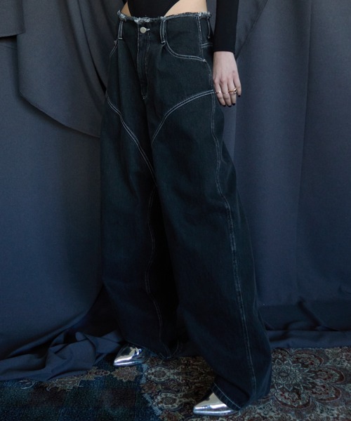 WONEM（ウォンエム）の「ハートポケットステッチワイドジーンズ