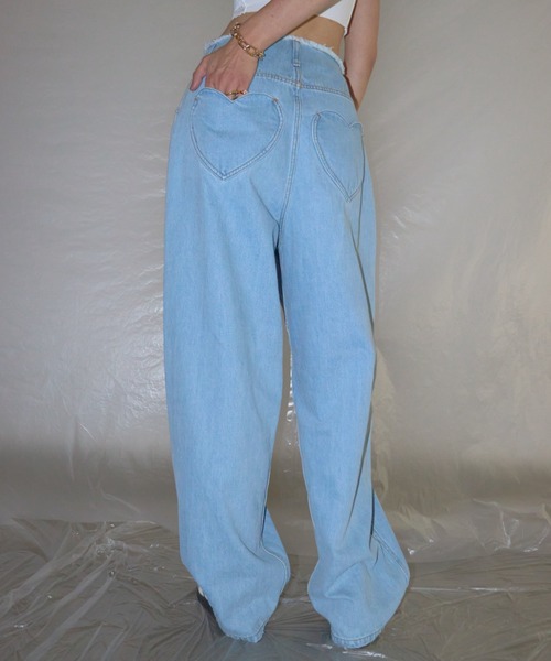 WONEM（ウォンエム）の「ハートポケットステッチワイドジーンズ