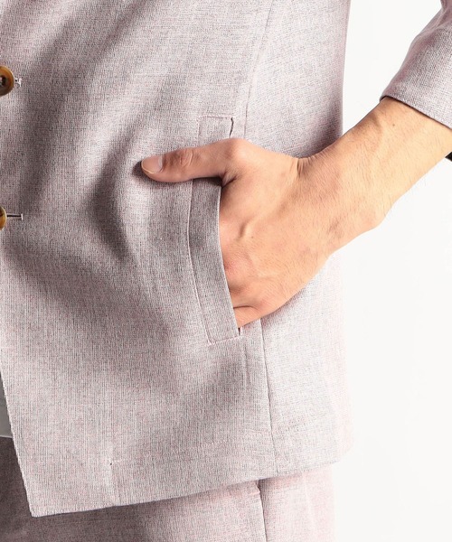 HIDEAWAYS NICOLE(ハイダウェイニコル)の「メランジウーステッド7分袖ジャケット(カバーオール・メンズ・チャコールグレー/ライトグレー/サックスブルー/ピンク・MEDIUM/LARGE/X-LARGE)」の10枚目の写真