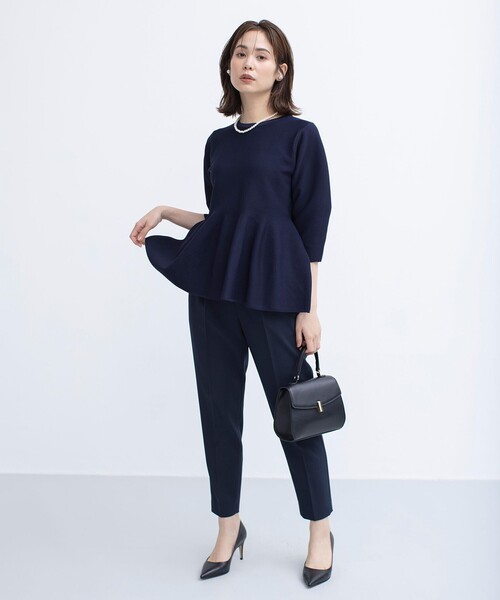 組曲（クミキョク）の「【WEB限定】スポンディッシュペプラム ニット（ニット/セーター・レディース・サックスブルー系/ネイビー系/アイボリー系・2/3）」の17枚目の写真