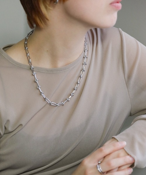 select MOCA（セレクトモカ）の「サークルゲージリングネックレス（ネックレス・レディース・シルバー/ゴールド・FREE）」の2枚目の写真