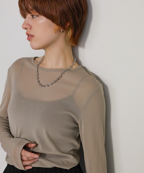 select MOCA（セレクトモカ）の「サークルゲージリングネックレス（ネックレス・レディース・シルバー/ゴールド・FREE）」の5枚目の写真