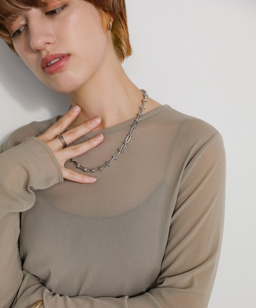 select MOCA（セレクトモカ）の「サークルゲージリングネックレス（ネックレス・レディース・シルバー/ゴールド・FREE）」の6枚目の写真