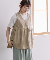 POU DOU DOU | 並びボタンVあきベスト(シャツ/ブラウス)