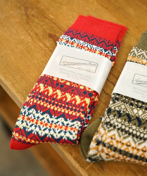 ANONYMOUSISM/アノニマスイズム OLDパターンJQクルー ソックス